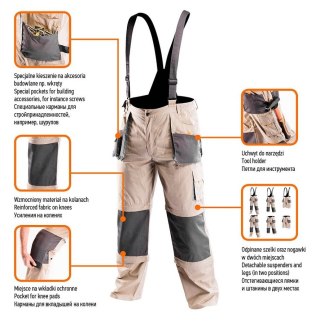 SPODNIE ROBOCZE NA SZELKACH 6W1, ROZMIAR XXL/58 NEO
