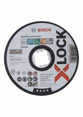 TARCZA TNĄCA X-LOCK MULTI MATERIAL 125*1*22.23 BOSCH