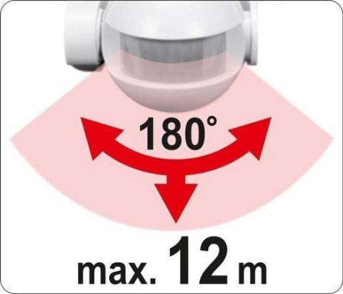 CZUJNIK RUCHU PIR IP44 BIAŁY VOREL