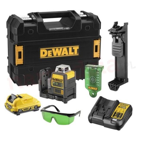 LASER LINIOWY 2-PŁASZCZYZNOWY 10.8V 2.0 AH ZIEL. WIĄZ. DEWALT