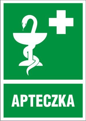 NAKLEJKA BHP INFORM. OBH-01/DE APTECZKA UN