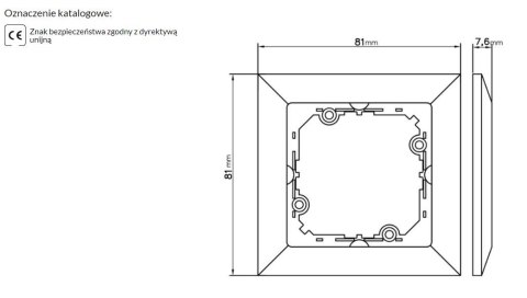 PERŁA RAMKA POTRÓJNA SREBRNY ABEX