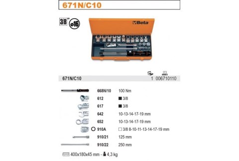 POKRĘTŁO DYNAMOMETRYCZNE 668N/10+GŁOWICE BETA