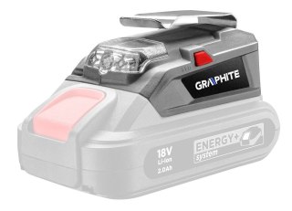 LATARKA AKUMULATOROWA 18V LI-LION Z WYJŚCIEM USB GRAPHITE