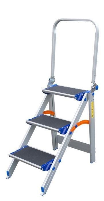 SCHODKI SKŁADANE 70CM 3 STOPNIE + PORĘCZ DRABEX