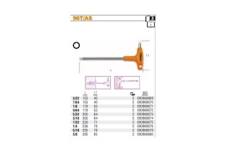 KLUCZ TRZPIENIOWY KĄTOWY Z RĘKOJ. 3/16'' BETA