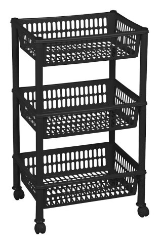 REGAŁ, STOJAK TROLLEY JUMBO ECO, CZARNY UN