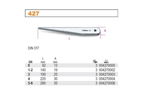 WYBIJAK DO UCHWYTÓW MORSE`A 5-6 BETA