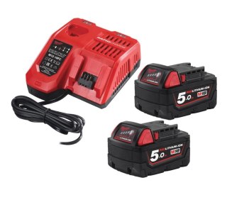 ZESTAW AKUMULATORÓW M18 2*5.0AH + ŁADOWARKA M18 NRG-502 MILWAUKEE