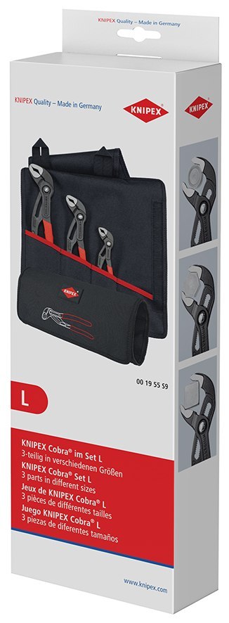 ZESTAW SZCZYPIEC DO RUR W ETUI 3-CZĘŚCIOWY 150,250,300MM KNIPEX