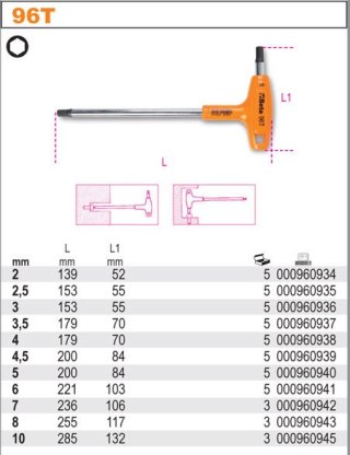 KLUCZ TRZPIENIOWY KĄTOWY 4.5MM BETA