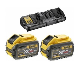ŁADOWARKA 4A 10.8-18V DWA GNIAZDA + 2 AKUMULATORY 9.0 AH DEWALT