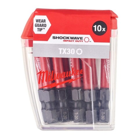 BIT, GROT, KOŃCÓWKA SHOCKWAVE TX30*50MM 10 SZT. MILWAUKEE