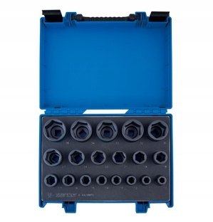 KOMPLET NASADEK UDAROWYCH 1/2'' 19CZ KRÓTKIE 6-KĄT. WALIZKA KING TONY