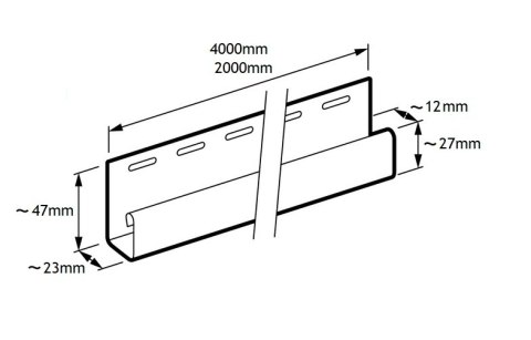 LISTWA 'J' 4M CZARNA BRYZA