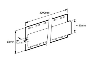 LISTWA'H' 3M CZARNA BRYZA