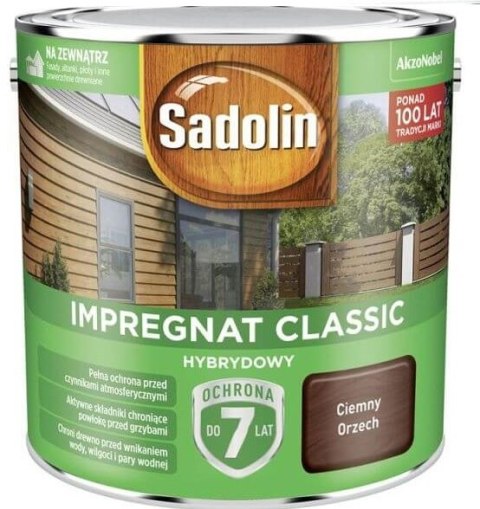 SADOLIN IMPREGNAT CLASSIC HYBRYDOWY 7 LAT ORZECH CIEMNY 9L SADOLIN