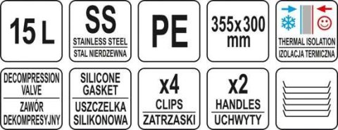 TERMOS TRANSPORTOWY OKRĄGŁY 15L. YATO