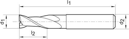 Frez trzpien. SL DIN6527 pelnow.,FIRE2-os.,chwytHB6mm GÜHRING