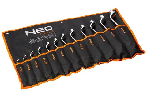 KLUCZE OCZKOWE ODGIĘTE 6-32MM, 12 SZTUK NEO
