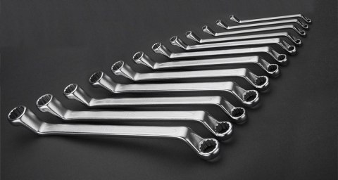 KLUCZE OCZKOWE ODGIĘTE 6-32MM, 12 SZTUK NEO