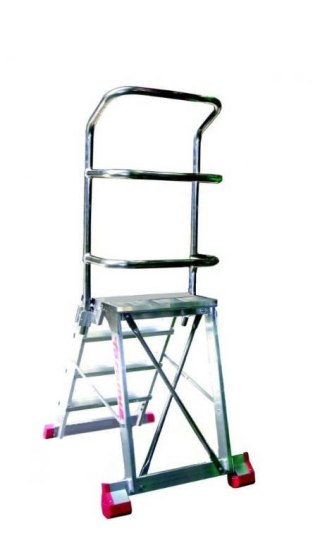 SCHODY 4 STOPNIE Z PORĘCZĄ I KÓŁKAMI, WYS ROB. 2,78M FARAONE