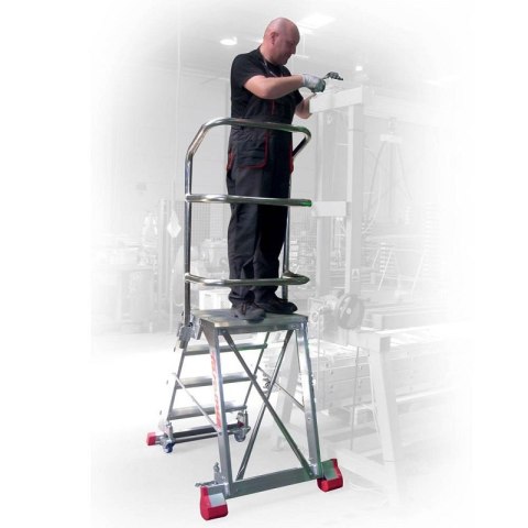 SCHODY 4 STOPNIE Z PORĘCZĄ I KÓŁKAMI, WYS ROB. 2,78M FARAONE