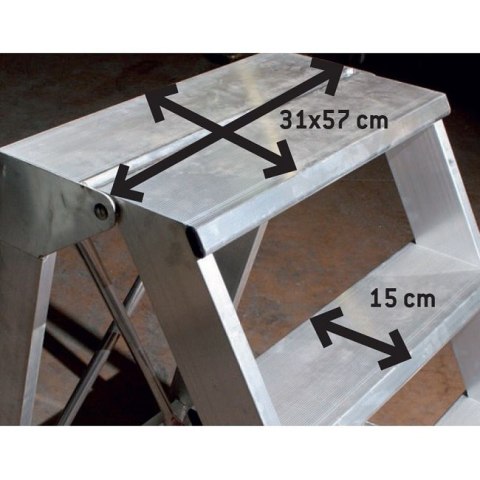 SCHODY 4 STOPNIE Z PORĘCZĄ I KÓŁKAMI, WYS ROB. 2,78M FARAONE