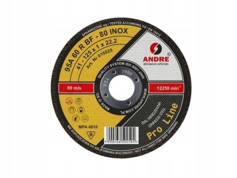 TARCZA PŁASKA T1A 300*3.0*32 30RBF 80 INOX ANDRE