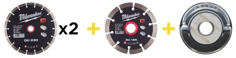ZESTAW TARCZ DIAMENTOWYCH 230+125+NAKRĘTKA FIXTEC M14 MILWAUKEE