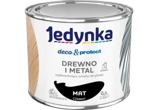 JEDYNKA DECO&PROTECT DREWNO I METAL MAT CZARNY 0,2L JEDYNKA