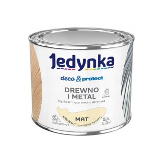 JEDYNKA DECO&PROTECT DREWNO I METAL MAT KREMOWY 0,2L JEDYNKA