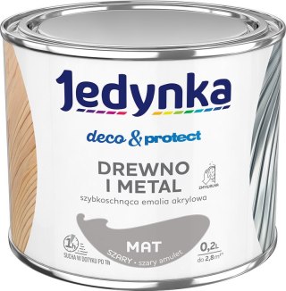 JEDYNKA DECO&PROTECT DREWNO I METAL MAT SZARY 0,2L JEDYNKA
