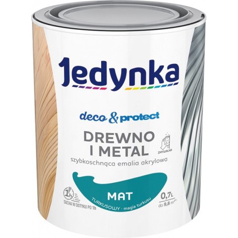 JEDYNKA DECO&PROTECT DREWNO I METAL MAT TURKUSOWY 0,7L JEDYNKA