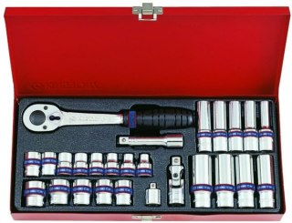 ZESTAW NASADEK 3/8'' 27CZ KR.DŁ 7-19MM 6-KĄT 8-19MM 12-KĄT. KING TONY