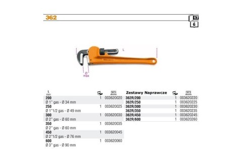 KLUCZ DO RUR WZMOCNIONY 1,1/2'' BETA