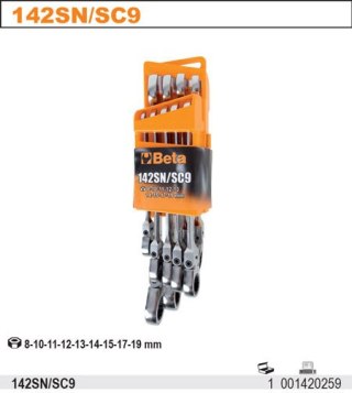 KOMPLET KLUCZY PŁ.-OCZK. DWUK. MECHANIZM ZAPADKOWY 9SZT BETA