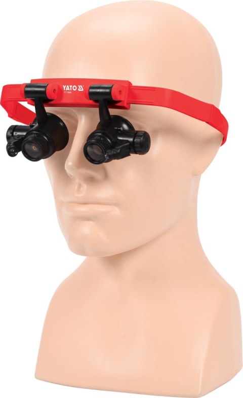 LUPY Z OŚWIETLENIEM I UCHWYTEM NA GŁOWĘ YATO