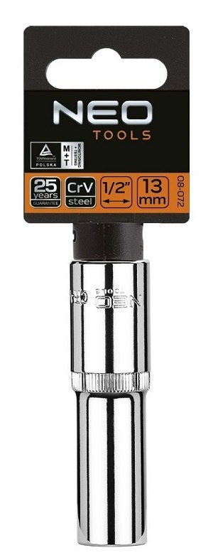 NASADKA DŁUGA 12-KĄTNA CHROMOWANA 1/2'' 13MM NEO
