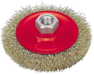 SZCZOTKA DOCZOŁOWA 115 MM, DRUT KARBOWANY VOREL