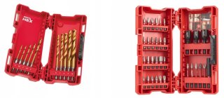 ZESTAW WIERTEŁ HSS-G TIN RED HEX 10SZ+ZESTAW BITÓW SHOCKWAVE MILWAUKEE