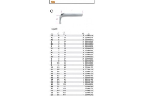 KLUCZ IMBUSOWY ''HEX'' TYP L 1,3MM BETA