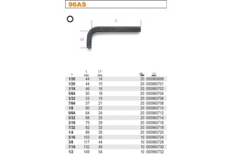 KLUCZ TRZPIENIOWY KĄTOWY 3/16'' BETA