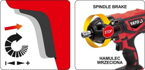 KLUCZ UDAROWY 18V 1/2'' 300NM, BEZ AKUMULATORA YATO