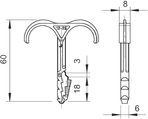 UCHWYT DO RURY I PRZEWODU PODWÓJNY 12-25 SZTUKA UN