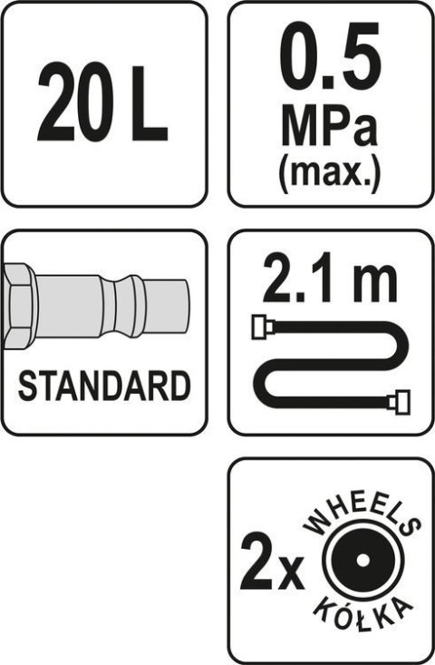 PNEUMATYCZNY NAPEŁNIACZ DO OLEJU 20L. YATO