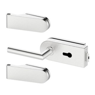 ZESTAW DO DRZWI SZKLANYCH OKRĘGŁY, LEWY STAL NIERDZEWNA UN