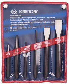 ZESTAW WYBIJAKÓW IGŁOWYCH, PUNKTAKÓW 6CZ. KING TONY