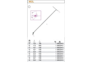 KLUCZ NASADOWY DŁUGI SZEŚCIOKĄTNE TYPU T 12MM BETA 952L BETA