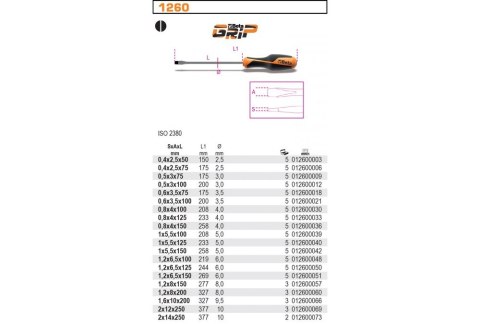 WKRĘTAK PŁASKI BETAGRIP 2.5*100MM BETA
